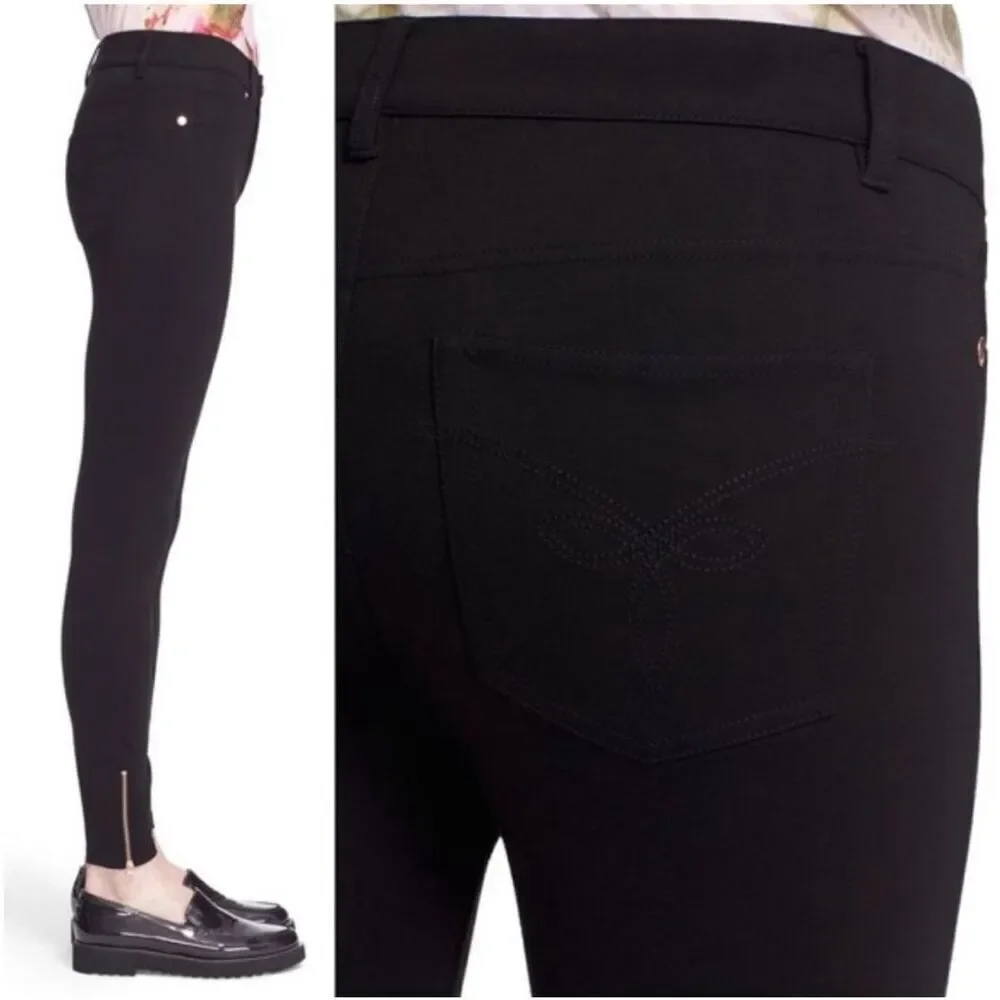 Ted Baker London 'Fioni' Black Zip Skinny Jeans size 2